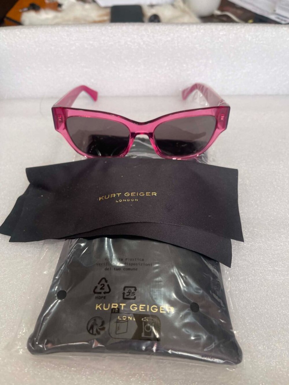 Kurt Geiger London Women's KGL1030 53mm Colorblock Cat Eye Sunglasses